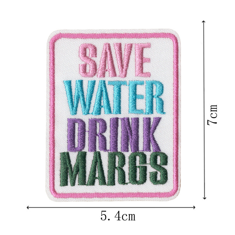 Wholesale Embroidered patch shoes,  hats and bags accessories original cartoon English letter adhesive patch